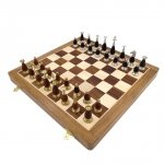 Ekskluzywne szachy mosiężno-drewniane  G635