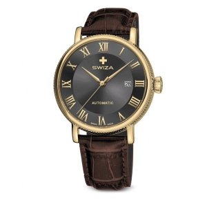Zegarek SWIZA Alza AUTO RG grey-brown WAT.0156.1401