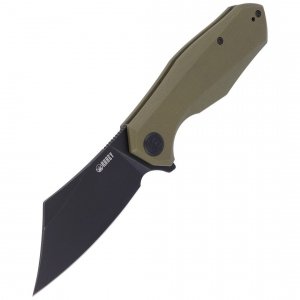 Nóż Kubey Echo Green G10, Black Stonewashed D2 (KU329B)