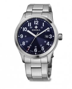 Zegarek SWIZA Kretos Gent SST blue-metal WAT.0251.1007