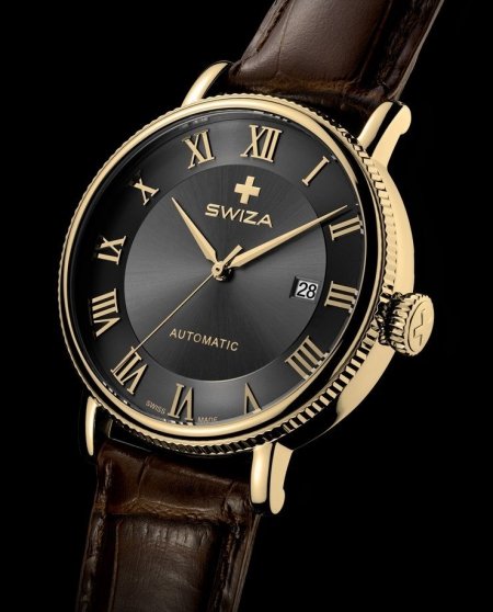 Zegarek SWIZA Alza AUTO RG grey-brown WAT.0156.1401