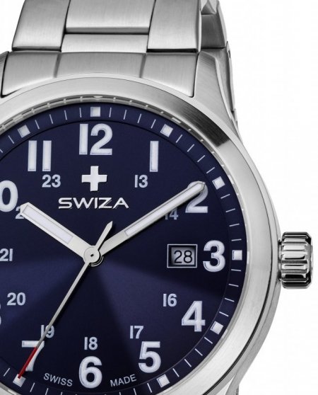 Zegarek SWIZA Kretos Gent SST blue-metal WAT.0251.1007