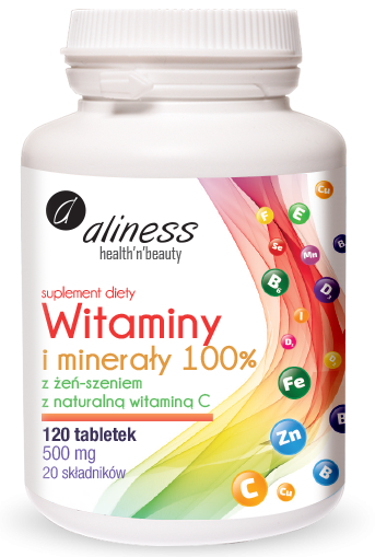 Aliness Witaminy i Minerały (20 składników) 100% x 120 tabletek