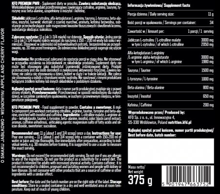 KFD PRE-Workout II 375 g Jabłkowo-wiśniowy