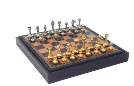 Ekskluzywne mosiężne szachy Italfama 28x28 cm – N001