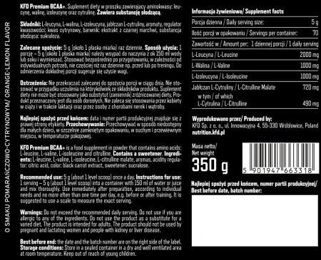 KFD BCAA Instant + 350 g Pomarańczowo cytrynowy