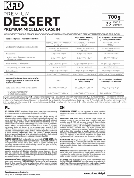 KFD Dessert 700 g Lody waniliowe