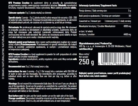 KFD Creatine 250 g Naturalny