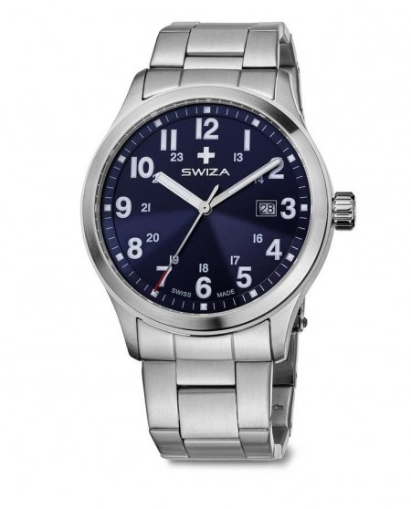 Zegarek SWIZA Kretos Gent SST blue-metal WAT.0251.1007
