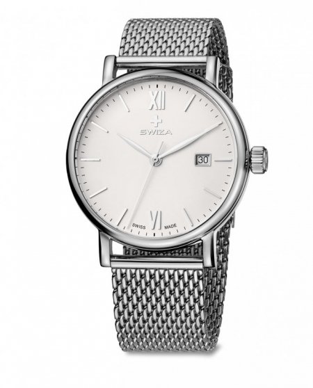 Zegarek damski ALZA Gent, SST, white, mesh WAT.0141.1003
