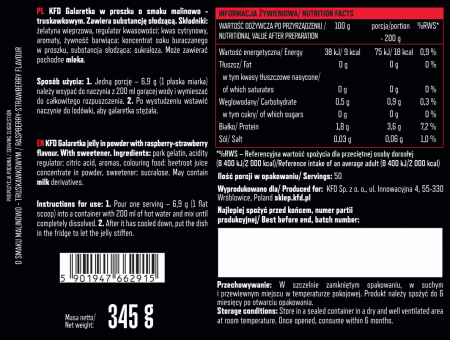 KFD Galaretka 345 g Malinowo - truskawkowy