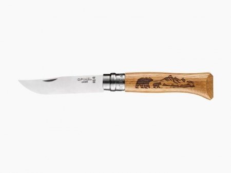 Nóż Składany Opinel No 08 Inox Animalia Oak Bear