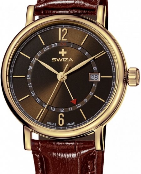 Zegarek SWIZA ALZA GMT PVD WAT.0142.1401