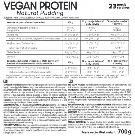 KFD Vegan Protein 700 g Wata cukrowa