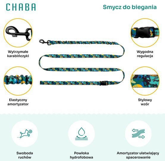 CHABA Smycz z amortyzatorem do biegania Story III M 25mm/280cm Carnival