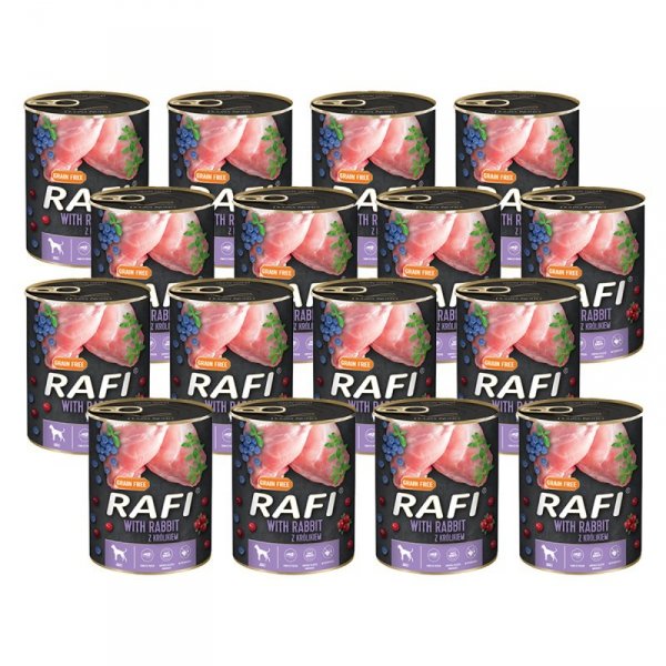 Rafi z królikiem, borówką i żurawiną 12 x 800 g