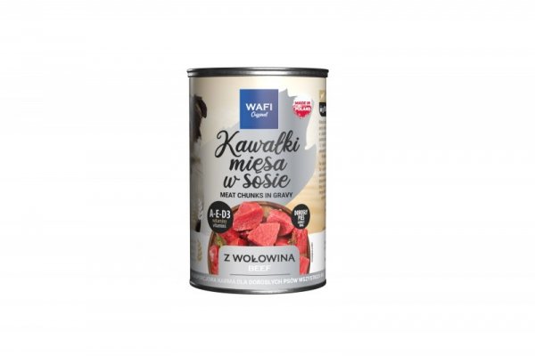 WAFI Puszka kawałki mięsne z wołowiną dla psa 415g