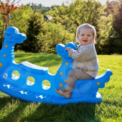 WOOPIE Bujak Wieloosobowy Dino Huśtawka Równoważna Niebieska