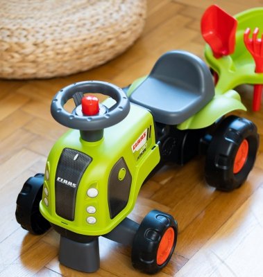 FALK Jeździk Claas 470 Arion Zielony z Przyczepką  + Zestaw do piasku