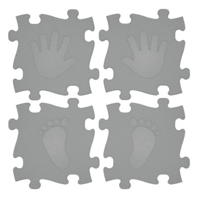 WOOPIE Mata Sensoryczna Ortopedyczna Puzzle Ręce i Nogi 16 el. - Kolor Szary