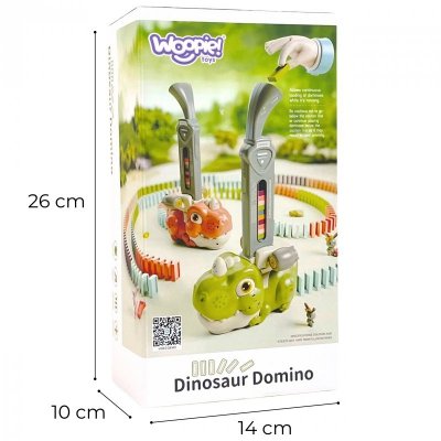 WOOPIE Elektryczna Ciuchcia Lokomotywa do Klocków Domino Dinozaur Zielony - ZESTAW 3 SZT.