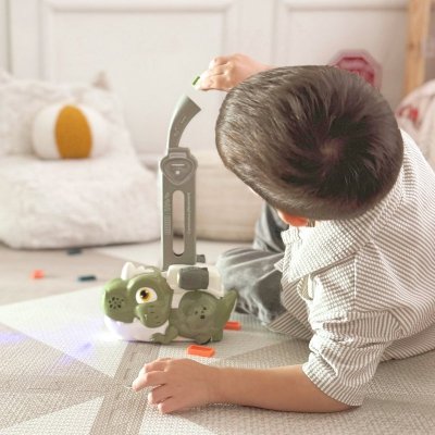 WOOPIE Elektryczna Ciuchcia Lokomotywa do Klocków Domino Dinozaur Pomarańczowy -  8 szt.