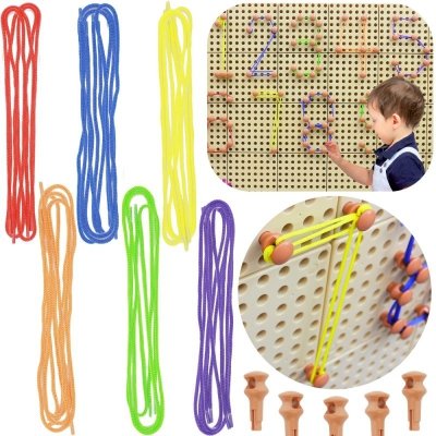 MASTERKIDZ Zestaw Kołeczki i Sznurki - Do Tablicy Naukowo-Kreatywnej STEM