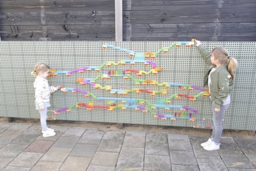 MASTERKIDZ Zestaw Konstrukcyjny Tor dla Piłek Tablica STEM 440elementów