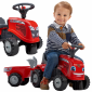 FALK Traktorek Baby Massey Ferguson Czerwony z Przyczepką + akc. Od 1 roku 