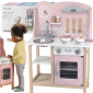 VIGA PolarB Drewniana Kuchnia z Akcesoriami Silver - Pink 