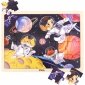 VIGA Drewniane Puzzle Układanka 24 el. Kosmiczna Przygoda 