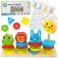 WOOPIE GREEN Układanka Montessori Piramidka Zwierzątka 27 el. FSC 