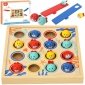 TOOKY TOY Gra dla Dzieci Drewniany Stół Latające Rybki 19 el. 