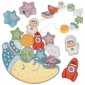 TOOKY TOY Kosmiczny Śpiący Księżyc Balansująca Układanka Drewniana Nawlekanka Montessori Kosmos 