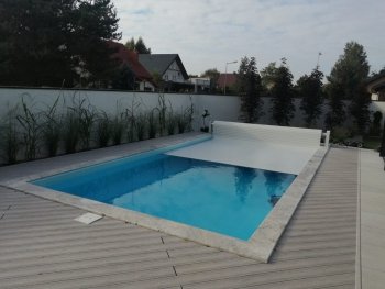 Roleta lamelowa nawodna HARMONY na basen prostokątny 9x5 m
