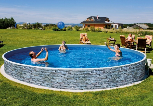 Basen kanadyjski Miami 3,6x1,2m STONE - Zestaw