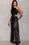 Asymetryczna satynowa sukienka maxi 0461-1
