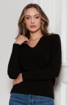 Sweter w prążek czarny SWE146