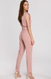 Elegancki kombinezon z poduszkami pudrowy S259 tył