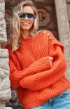 Damski sweter z falbankami orange S117