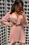 Lola Fashion plisowana sukienka brudny róż