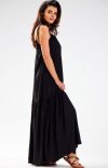 Awama A582 oversizowa letnia sukienka maxi czarna-1