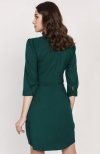 Sukienka ze szczypankami zielona SUK149 tył