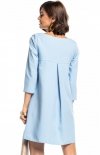 Tessita T322 oversizowa sukienka mini jasnoniebieska tył