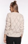 MKM SWE266 ażurowy sweterek damski beżowy tył