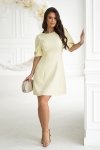 Bicotone elegancka sukienka A-line 326 cytrynowy-4