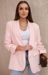 Marynarka z klapami elegancka pudrowy róż-1