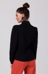 Bewear B277 zapinana koszula z kołnierzykiem czarna tył