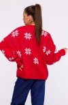 Świąteczny sweter oversize czerwony MXS10 tył