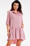 Awama A584 różowa koszulowa sukienka